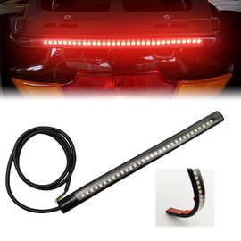 RBOKO Universal 7.48" Flexible Strip License Plate Motorcycle LED Tail Brake Stop Turn Signal Lights, Compatible with Motorcycle Scooter Quad Cruiser Off Road, Red/Amber
