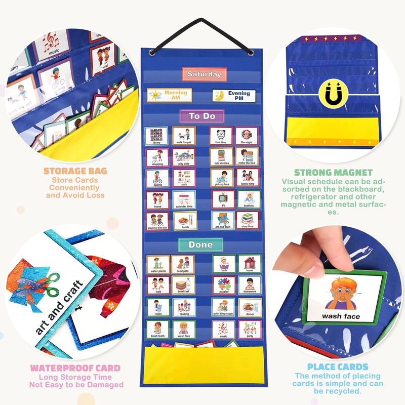 Visual Timetable 132 PECS Cards Weekly Behaviour Charts for Children,
