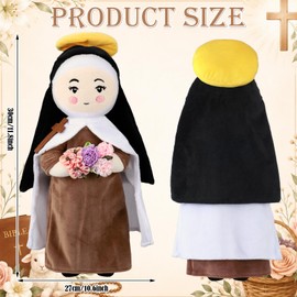 Sosation St. Therese of Lisieux Plush Doll, 11.8 Inch Little Flower Saint Plush, Catholic Religious Gifts Prayer Doll for Kids First Communion Baptism Christening Gift for Girls Boys