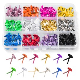 180pcs Brads for Paper Crafts，12 Colors Brads Paper Fasteners Metal Paper Fasteners Mini Brads for DIY Crafts Projects Scrapbooking Split Pins