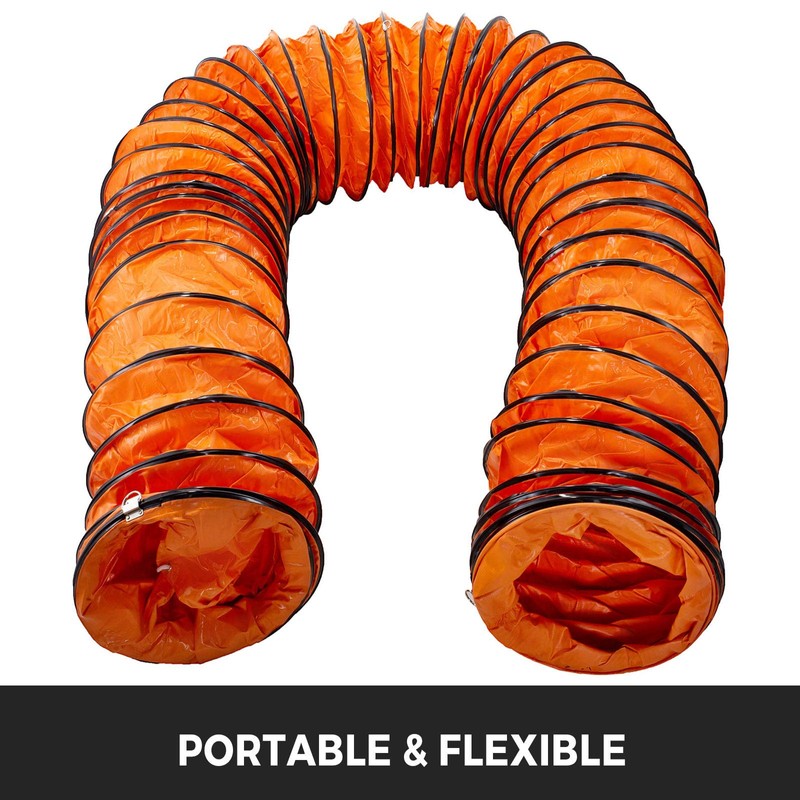 VEVOR 8"x25FT Flexible PVC Duct Hose for Blower/Exhaust Fan