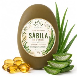 Jabón Orgánico Artesanal De Sábila con Aceite Ozonizado y Vitamina E 100 gr.
