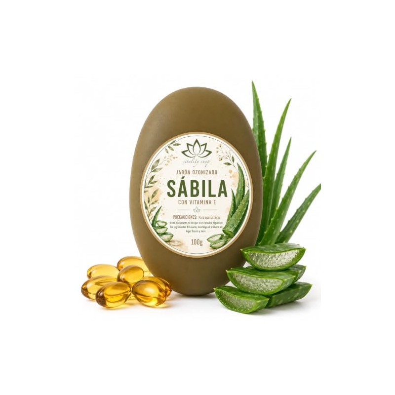 Jabón Orgánico Artesanal De Sábila con Aceite Ozonizado y Vitamina