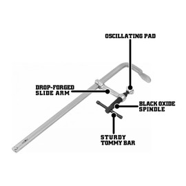 Wilton Mini F-Clamp, 8" Opening, 2-1/4" Throat, 400 Lbs. Clamping Force (Model MMS-8)