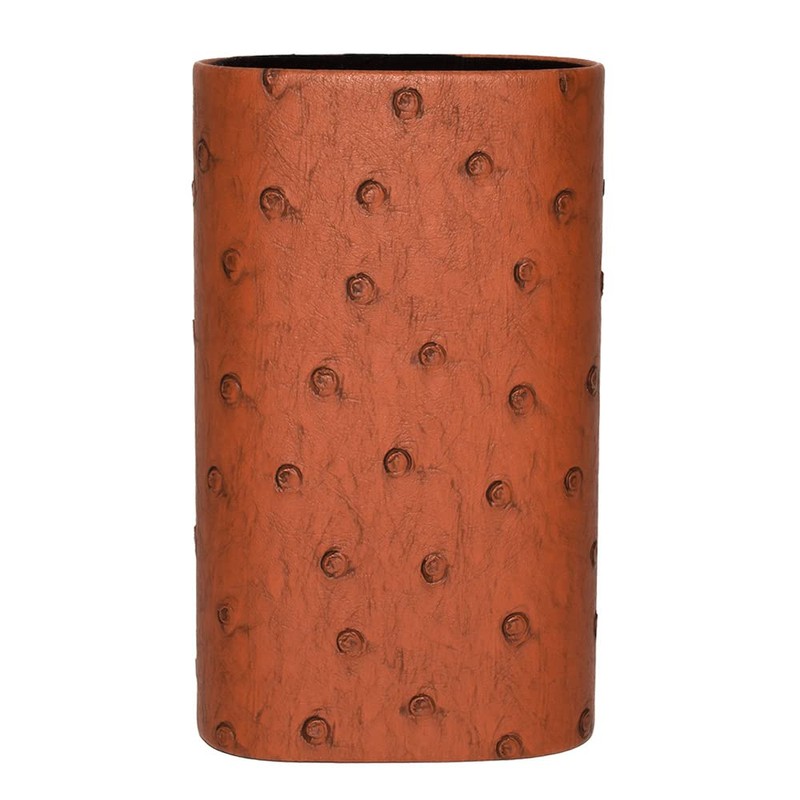 Calabria Desktop Eye Glasses Holder Soft Lining Weighted Base Brown