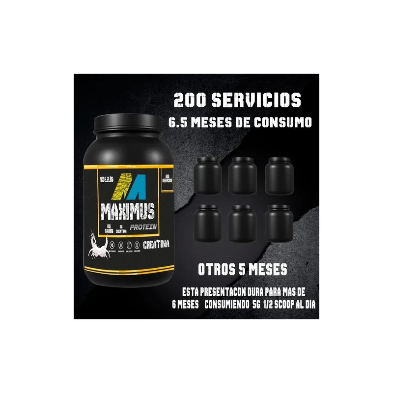 Creatina Monohidratada Maximus 1 Kg 200 Servicios