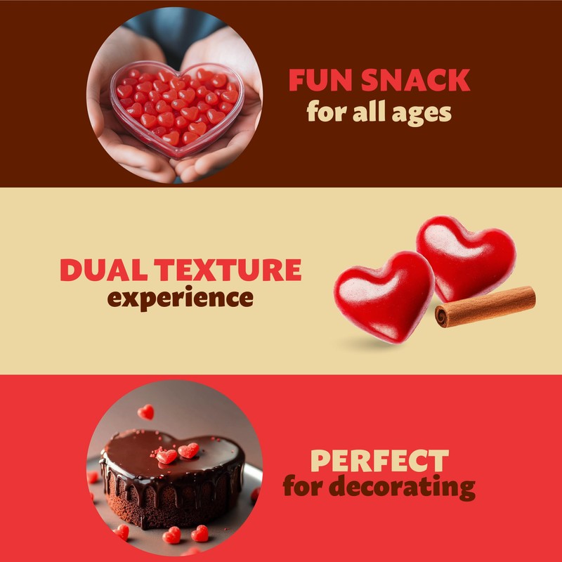 Cinnamon Imperial Hearts | 3 Pound Bag | Hot Cinnamon