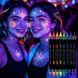 Sovano UV Makeup Pens for Face & Body 8 Double Tips 16 Neon Colours