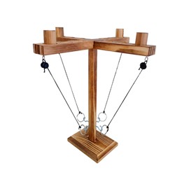 MB MATY BUNNY Ring toss Games,Wooden Hook and Tossing Game,Hook and Toss Games 2-4-Player PK, Ring Hook Game with Ladder (11.8 inch)