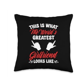 Funny Girlfriend National Girlfriend Day Best GF Couple Throw Pillow