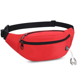 Bum Bag Waist Bag Sports Stylish Waterproof Nylon Unisex Small Hip Bum Bag Waist Fanny Pack for Dog Training Travel Hiking Outdoor Women and Men, red, Sports