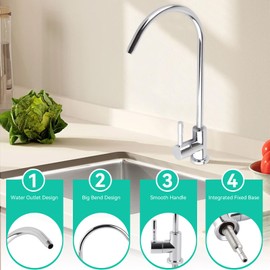 Cyrank Cold Water Tap Guest Toilet Sink Tap Kitchen Cold Water Tap Kitchen Stainless Steel Sink Tap Zinc Alloy Kitchen Tap with Gooseneck 360° Rotated Single Cold