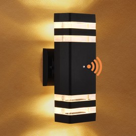 DARIISI Dusk to Dawn Porch Lights Outdoor Wall Light Fixture, Square Up and Down Lights Outdoor Wall Mount, Waterproof Exterior Lights for House Garage Patio