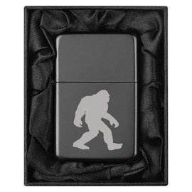 Lighter in Black Silk Lined Gift Box Bigfoot Sasquatch (Black)