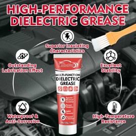 AstraVox Silicone Dielectric Grease for Electrical Connectors Automotive, Spark Plug Grease with Brush, Ideal for O Rings, Marine, and Household Use, Insulate & Waterproof & Heat-Resistant 1oz (2pcs)