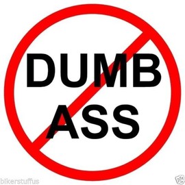 BIKERSTUFFUS NO Dumb Ass (LOT of 3) Sticker Hard HAT Sticker Laptop Sticker Toolbox Sticker Helmet Sticker