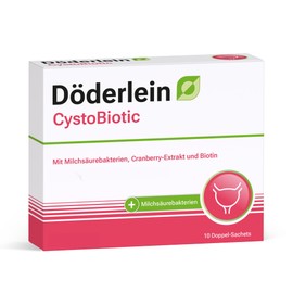 DÖDERLEIN® CystoBiotic with 2 billion lactic acid bacteria & triple complex: 120 mg cranberry fruit extract, 100 mg sage leaves & vitamin B complex in innovative 2-chamber sachet - 10 sachets