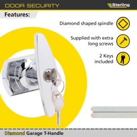 Sterling GT02 Garage T Handle, Silver