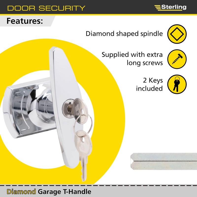 Sterling GT02 Garage T Handle, Silver