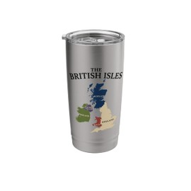 British Isles Sea Ireland Scotland Wales England Map Coins Stainless Steel Insulated Tumbler