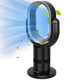 Portable Bladeless Tower Fan, 10 Speeds Settings, 10-Hour Timing Closure, Low Noise, Lightweight, 24 Inches, Black