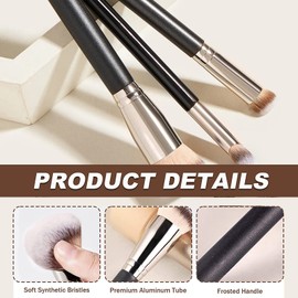 3Pcs Foundation Concealer Brush Set - Slanted Foundation Brush for Liquid Makeup, Angled Cream Foundation, Under Eye Concealer Brush, Nose Contour Brush, Small Makeup Foundation brushes Set for Blending Cream Powder Buffing Stippling