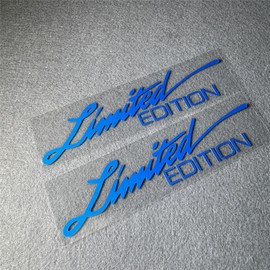 2X Car Styling Vinyl Graphic Decals for Limited Edition Truck Body Auto Rear Front Windshield Window Sticker 160x38mm (Blue)