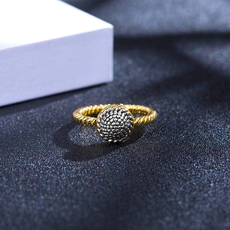 Mytys Stackable Rings 18K Gold Plated Cable Cocktail Ring for