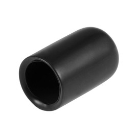 sourcing map 20pcs Rubber End Caps 10mm ID Vinyl Round Tube Bolt Cap Cover Thread Protectors Black