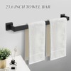 Woekme 5 Pieces Towel Bar Set Matte Black Bathroom Hardware