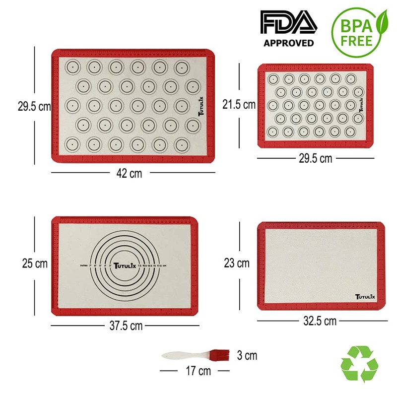 Tutulix Tapetes para hornear antiadherentes reutilizables lavables libres de BPA