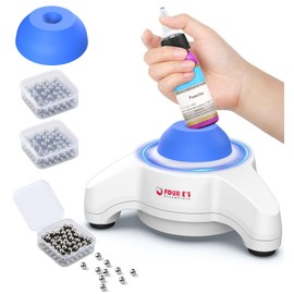 FOUR E'S SCIENTIFIC Mini Vortex Mixer - Lab Vortex Shaker, 5600 RPM, Blue, Touch Function Portable for Lab Inks Acrylic Paints Nail Polish with Extra Silicone Cap & 300 pcs 7/32 in Mixing Balls