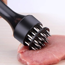 yufana Meat Tenderizer Needle,21 Pin Stainless Steel Meat Tenderizer Needle Tool Meat Tenderizer Pine Meat Needle with Pinholes Needle,for Steak Chicken Fish Pork(Black)