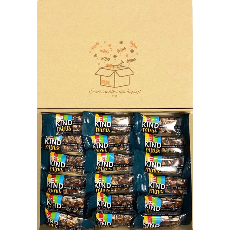 BE-KIND minis ヘルシーナッツバー 18本 candy box（ダークチョコレート アーモンド＆シーソルト） (シェアパック18本)