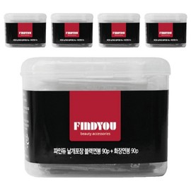 Partner_Reference Findew individually packaged black cotton swab 90p + cosmetic swab 90p 5 sets / 파인듀 낱개포장 블랙면봉 90p+화장면봉 90p 5세트