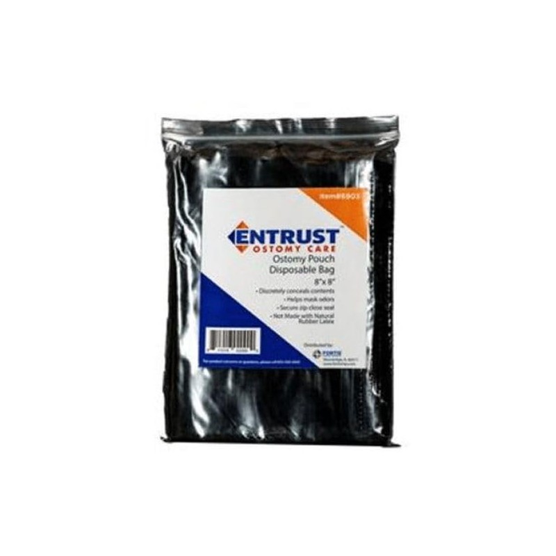 Ostomy pouch disposable bag 8"x8" by Fortis Entrust (60 bags