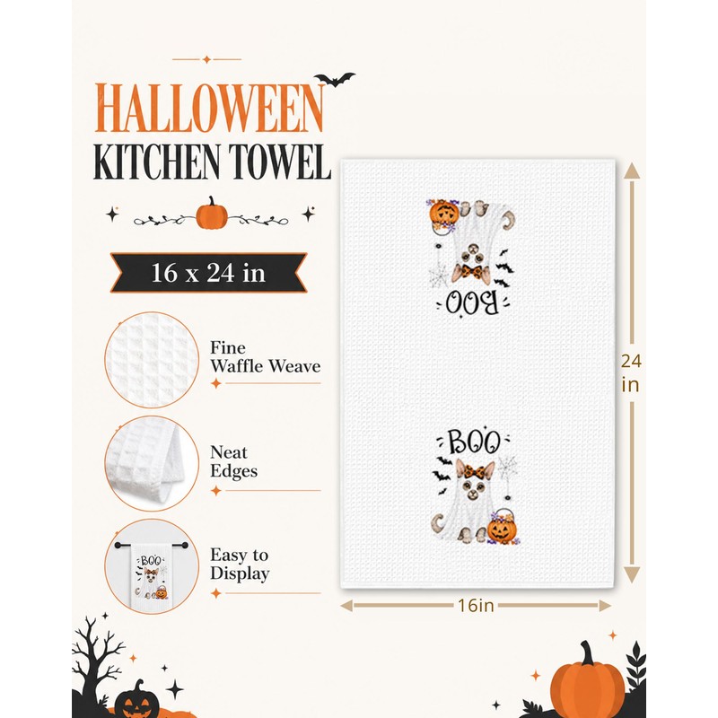 Halloween Devon Rex Kitchen Towel, Funny Cat Lover Gift-C03