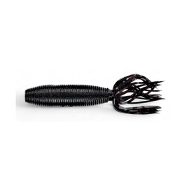 4 Inch Fat 92F10 Solid Tube Soft Plastic Bait 051 Black with Red Flake 92 Fishing Lures Bass Jigging Bait Jig Lure Weedless Soft Plastic Swimbait Accessories Freshwater