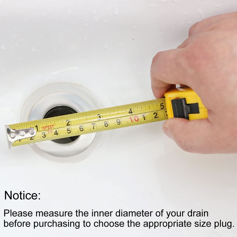 sourcing map Rubber Sink Plug, Clear Drain Stopper Fit 2-1/8"