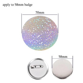 KJArrow Button Maker Supplies Holographic Paper Plastic Film for 58mm, Button Maker Accessories 200Pcs Shiny Laminate Sheets Badge Pins Sparkle Paper 2.76 Inch -Small Stars