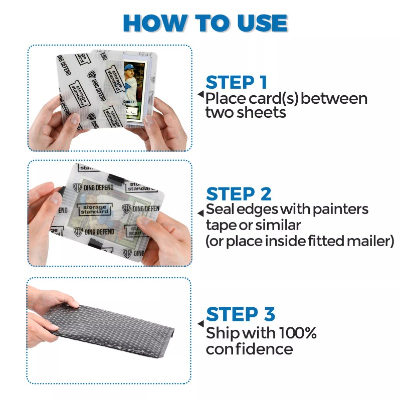 Trading Card Shipping Protectors 110 Pack 3.5'' x 4.5'' Flats