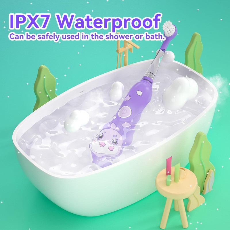 SEAGO Kids Electric Toothbrushes Rechargeable, Toddler Electric Toothbrush with Magnetic