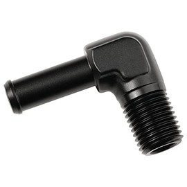 Podavelle 1/4 NPT Male to 3/8" Hose Barb Fitting Adapter 90 Degree Elbow Aluminum Black