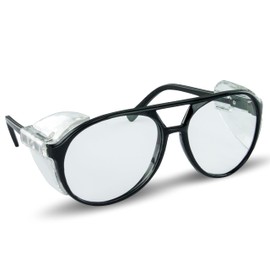 SAS Safety 5125 Classic Safety Glasses with Polybag, Black Frame/Clear Lens