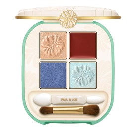 Paul & Joe Eye Color Palette 07 Vintage Denim, Four Colors Powder Eye Shadows, Beige, Red Brown, Blue, 0.14 oz