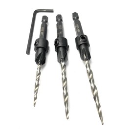 FTG USA Adjustable Wood Countersink Drill Bit Set #6#8#10 Set with Tapered Drill Bits for Woodworking