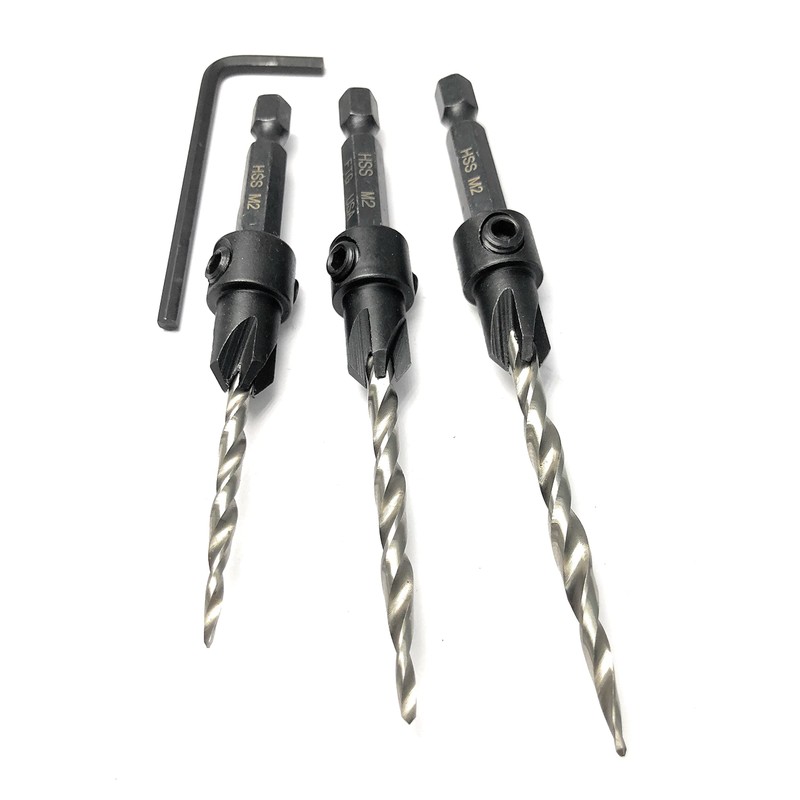 FTG USA Adjustable Wood Countersink Drill Bit Set #6#8#10 Set