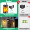 TomCare Solar Lanterns Outdoor Upgraded Flickering Flame Waterproof Hanging Lanterns