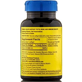 Nature Made, Vitamin D3 2,000 I.U. Liquid Softgels, 250-Count, Pack of 4