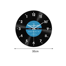 Fenteer Backwards Clock 12" Round Creative Arabia Numbers Decorative Clock Counterclockwise Wall Clock for Bedroom Office Home Decor